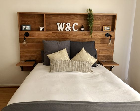 Headboard with shelves